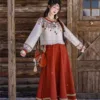 Modernized Hanfu one-piece wrap skirt for spring and autumn daily wear