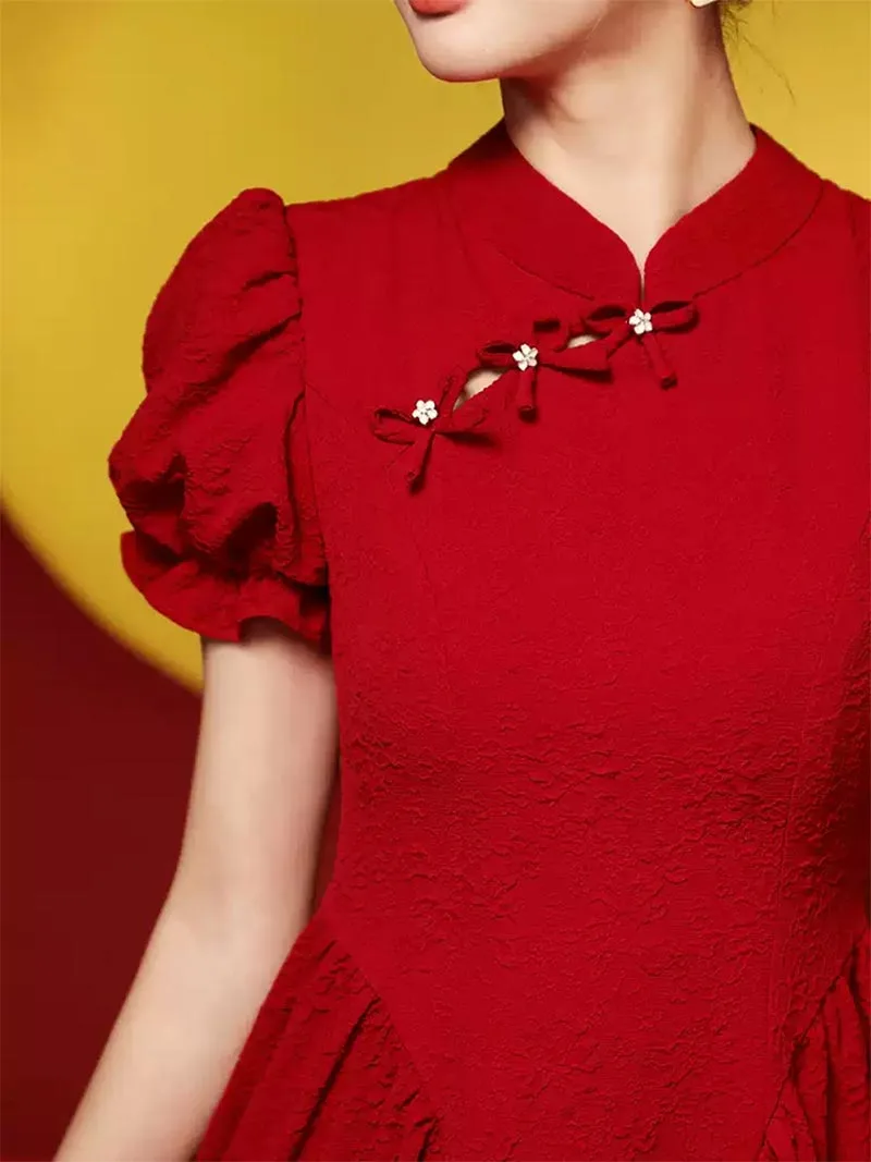 Stunning Qipao Dress Red 2025 – Short Modern Chinese Dress for Women