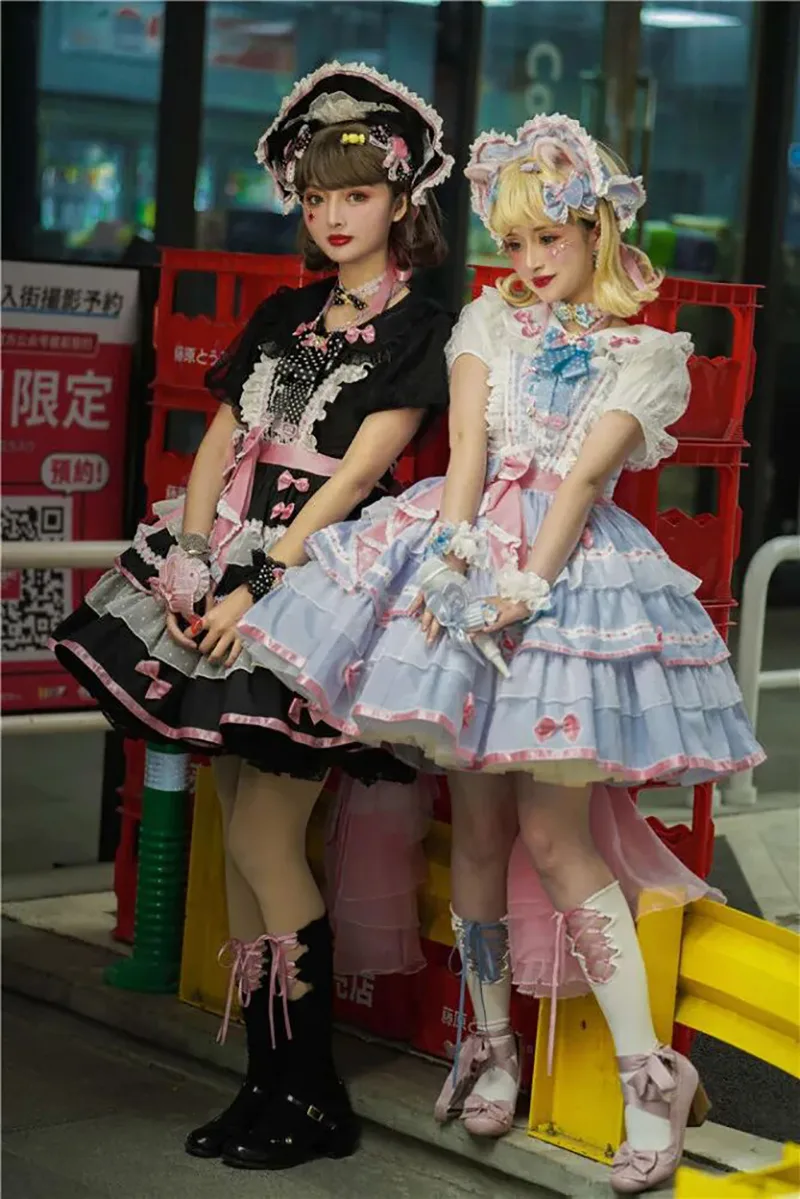 Beautiful Lolita dress featuring lace, ruffles, and bow details, showcasing a sweet and elegant princess style.