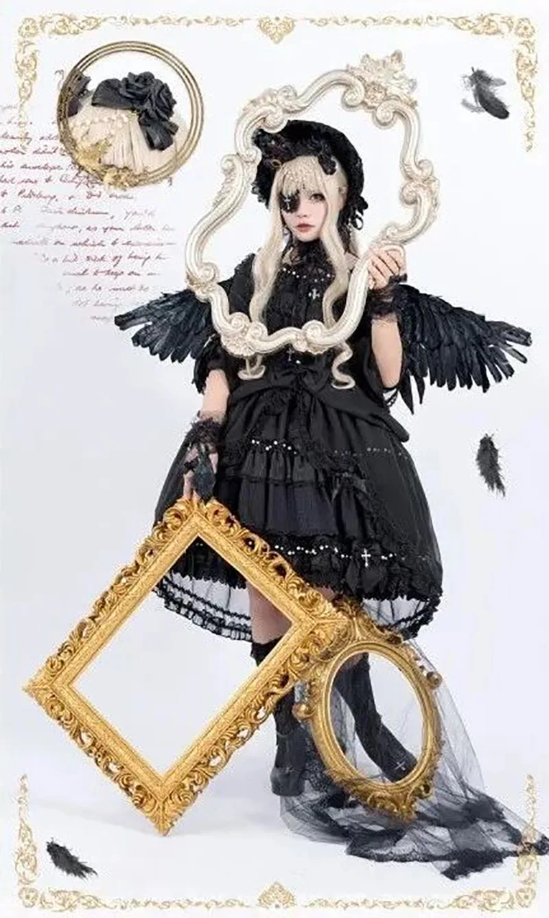 Beautiful Lolita dress featuring lace, ruffles, and bow details, showcasing a sweet and elegant princess style.