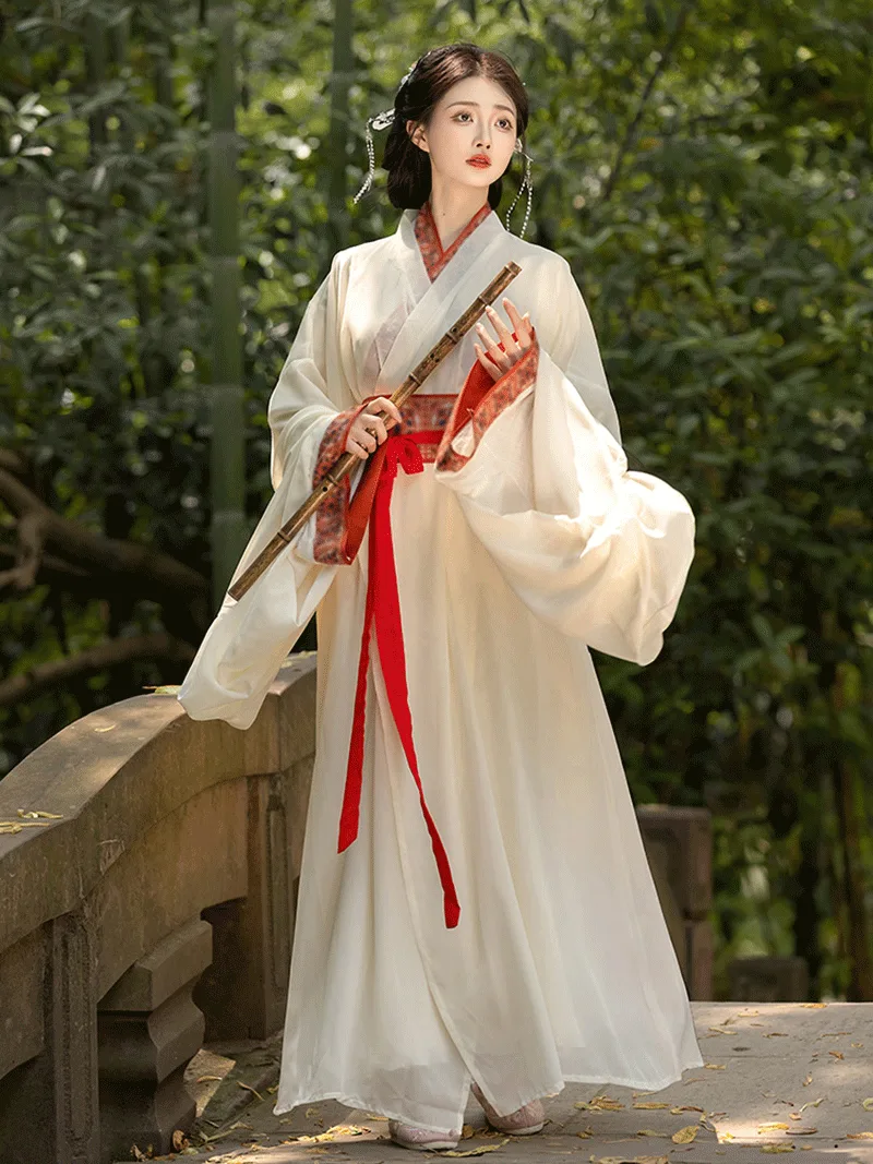Han Dynasty hanfu with Wei Jin style straight-hem robe for women suitable for work and daily wear
