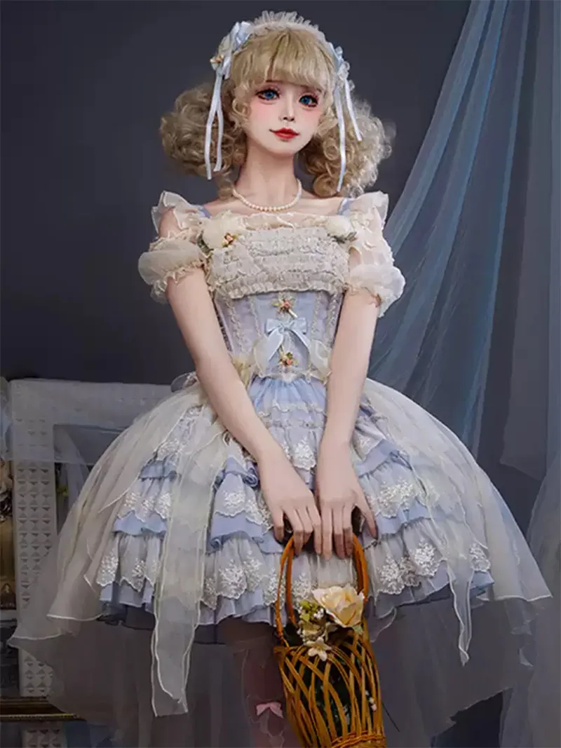 Lolita clothes ballet-inspired tiered cake JSK sweet princess dress with cute and elegant lolita fashion style