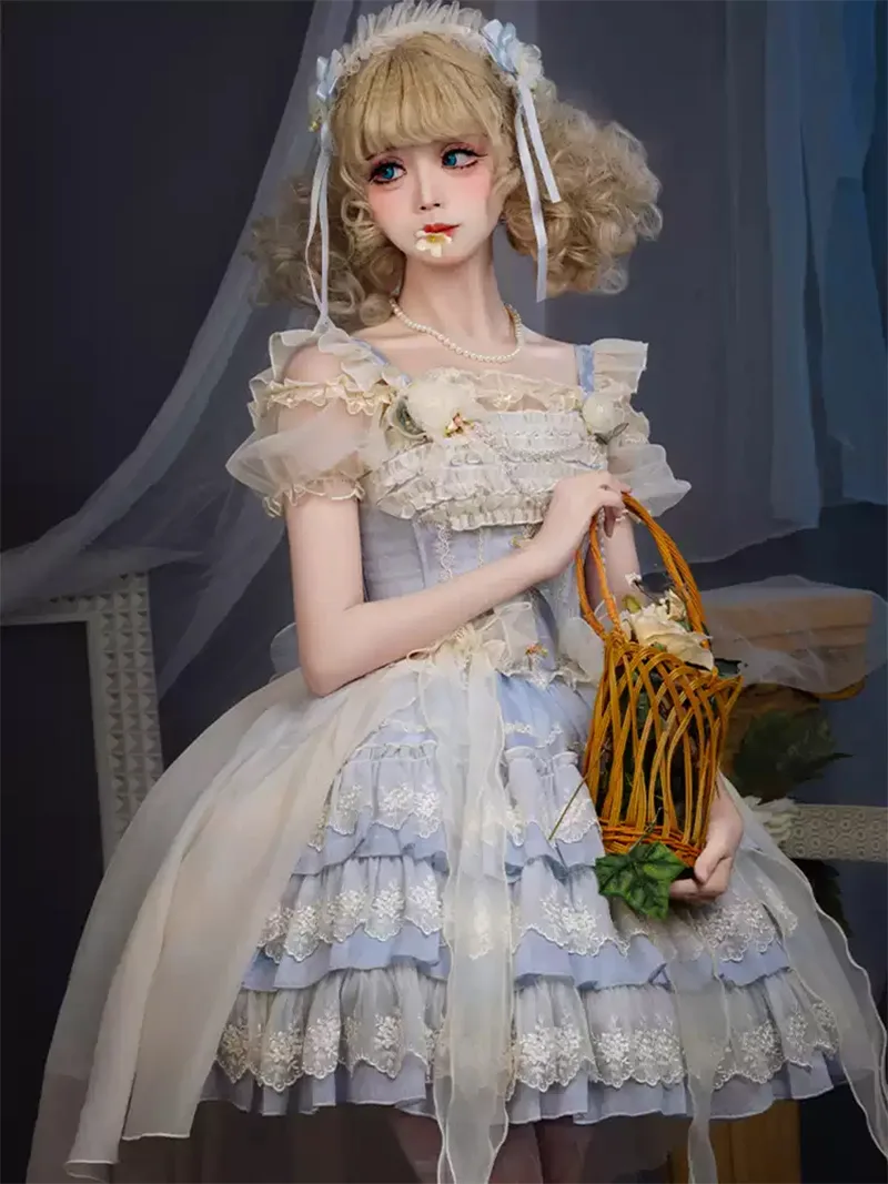 Lolita clothes ballet-inspired tiered cake JSK sweet princess dress with cute and elegant lolita fashion style