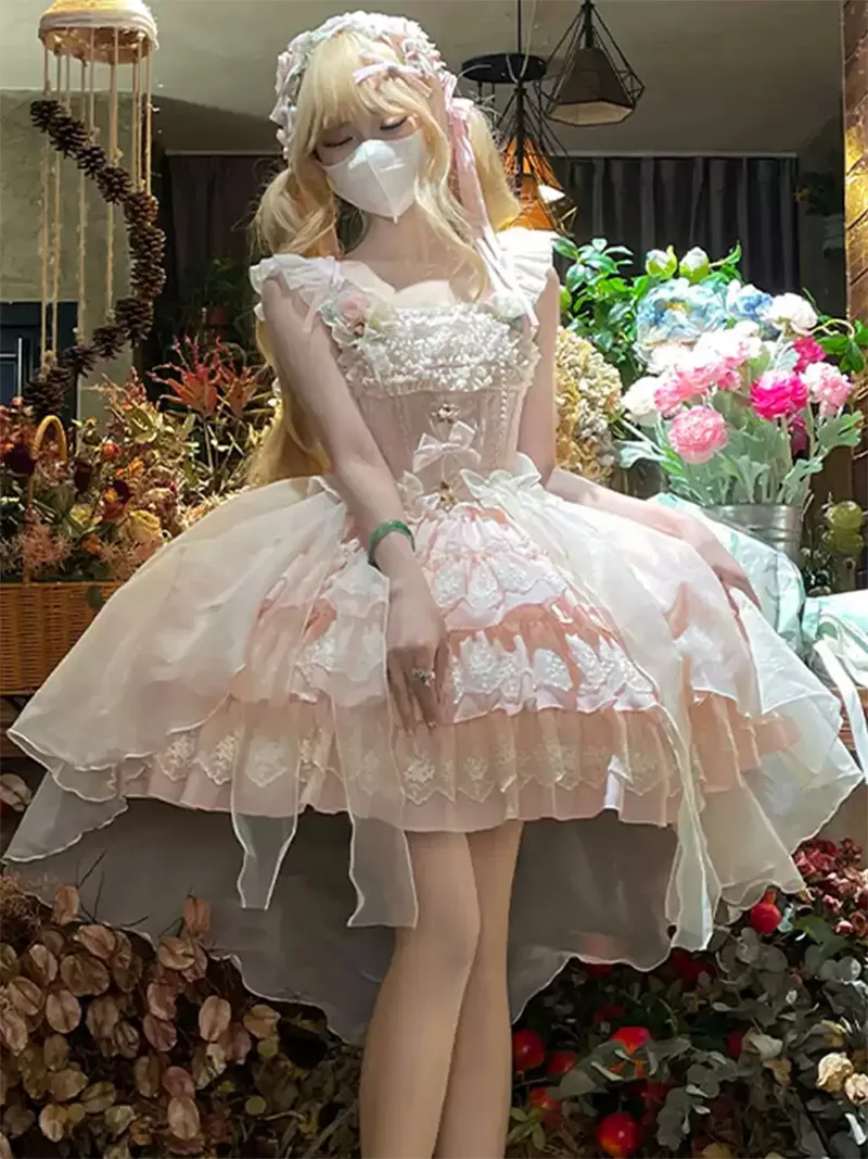 Lolita clothes ballet-inspired tiered cake JSK sweet princess dress with cute and elegant lolita fashion style