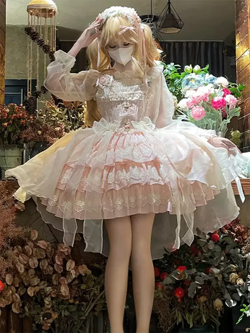 Lolita clothes ballet-inspired tiered cake JSK sweet princess dress with cute and elegant lolita fashion style