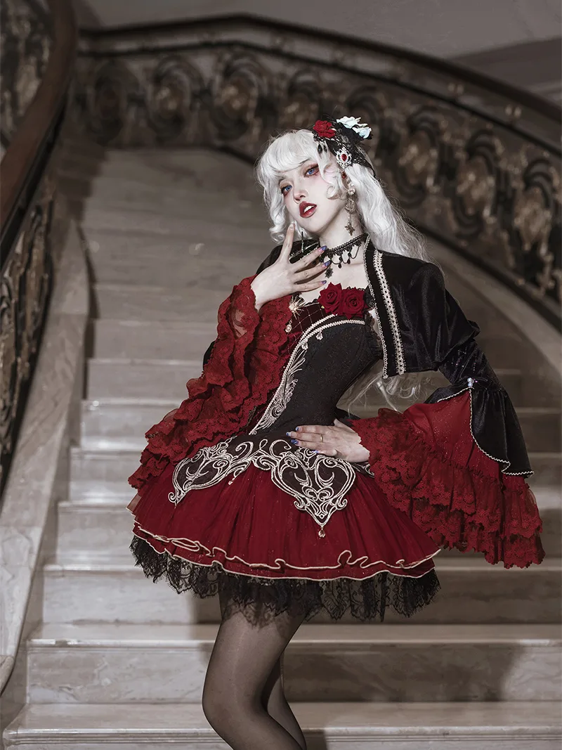 Lolita dress dark gothic starry vampire outfit for women, perfect for daily wear and spring-autumn styling