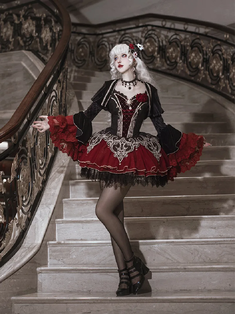 Lolita dress dark gothic starry vampire outfit for women, perfect for daily wear and spring-autumn styling