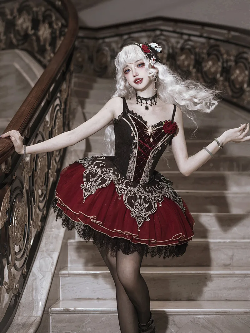 Lolita dress dark gothic starry vampire outfit for women, perfect for daily wear and spring-autumn styling