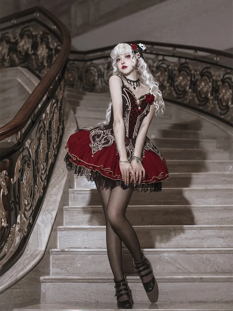 Lolita dress dark gothic starry vampire outfit for women, perfect for daily wear and spring-autumn styling