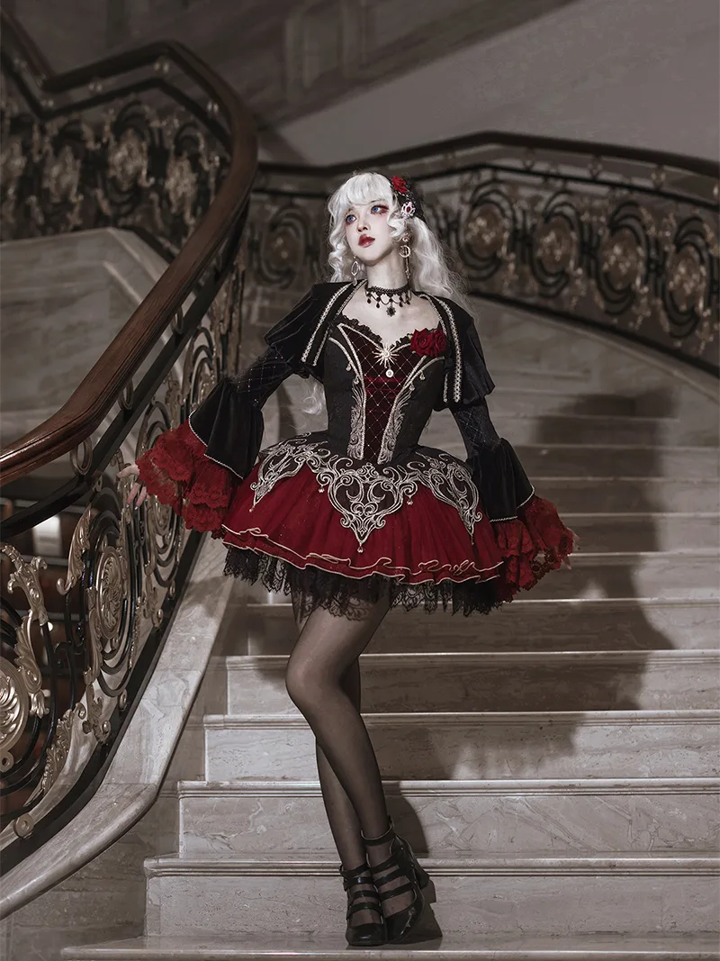 Lolita dress dark gothic starry vampire outfit for women, perfect for daily wear and spring-autumn styling