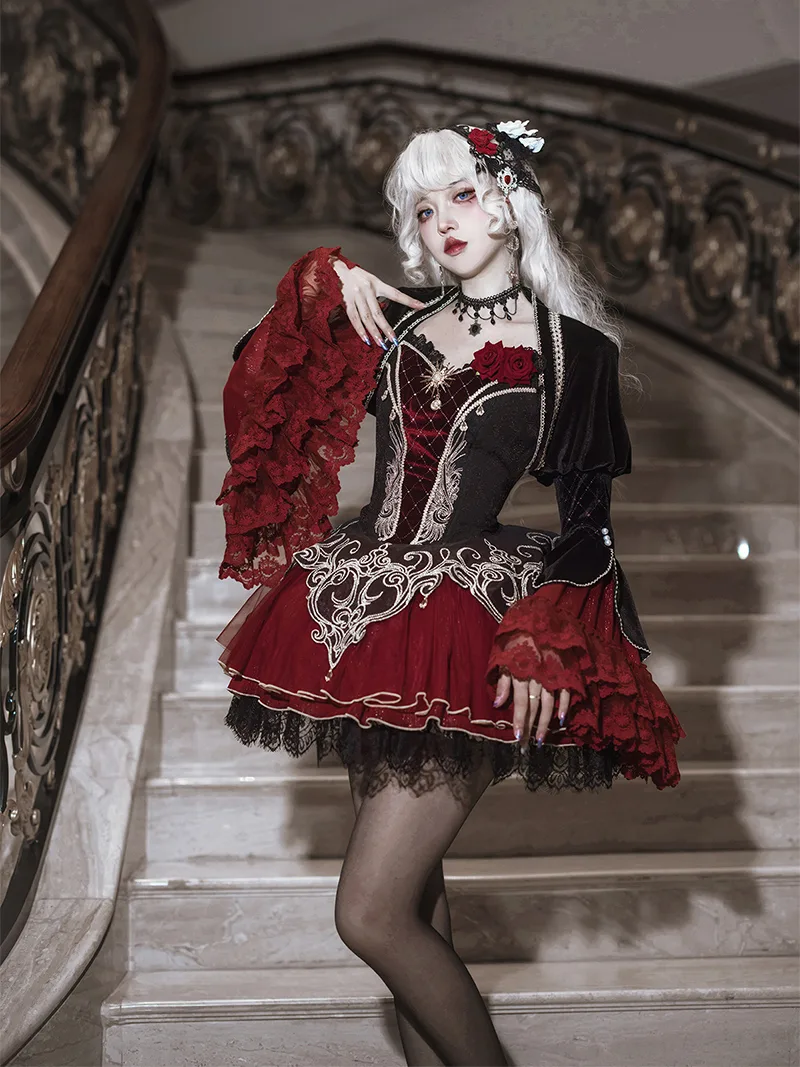 Lolita dress dark gothic starry vampire outfit for women, perfect for daily wear and spring-autumn styling