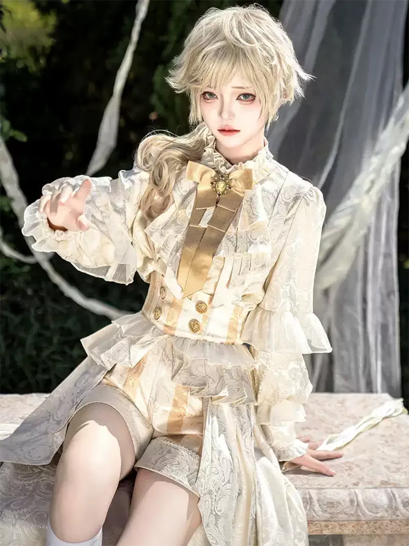 Original Lolita dress with European palace prince design, elegant tailcoat, and youthful royal style outfit