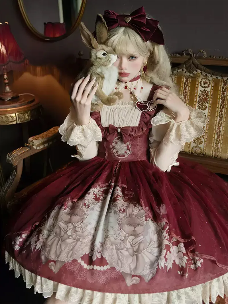 Original lolita dress JSK princess outfit, elegant and cute style perfect for Christmas, New Year, and daily occasions