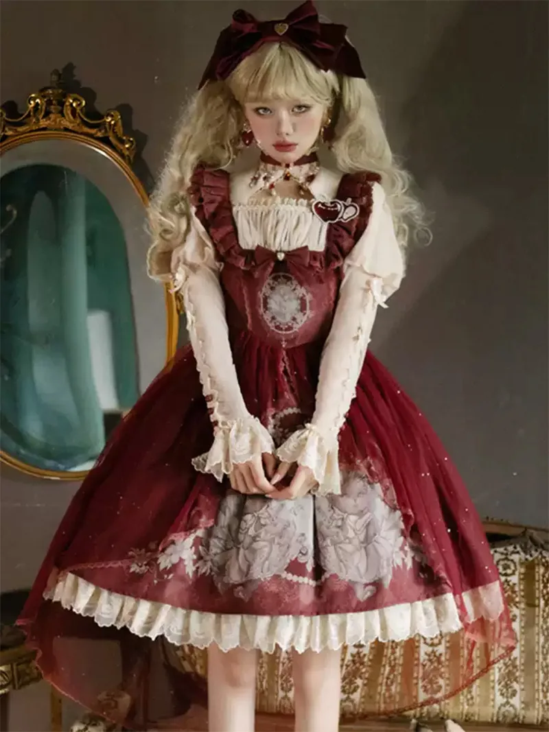 Original lolita dress JSK princess outfit, elegant and cute style perfect for Christmas, New Year, and daily occasions