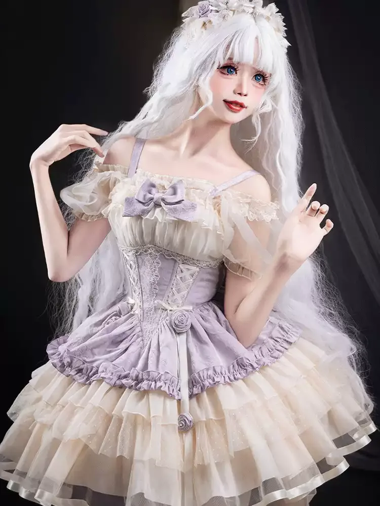 Original lolita dress to impress, cute strap JSK with fitted waist, perfect for sweet and elegant look