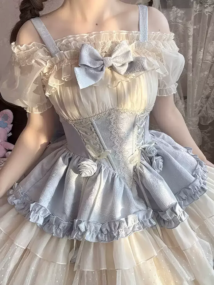 Original lolita dress to impress, cute strap JSK with fitted waist, perfect for sweet and elegant look