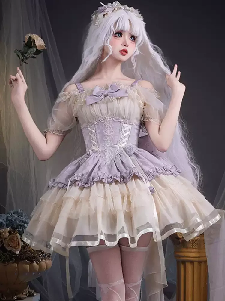 Original lolita dress to impress, cute strap JSK with fitted waist, perfect for sweet and elegant look