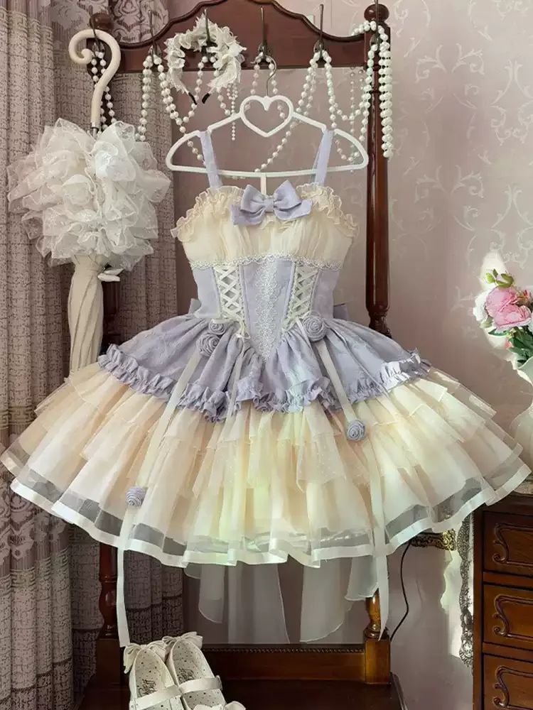 Original lolita dress to impress, cute strap JSK with fitted waist, perfect for sweet and elegant look