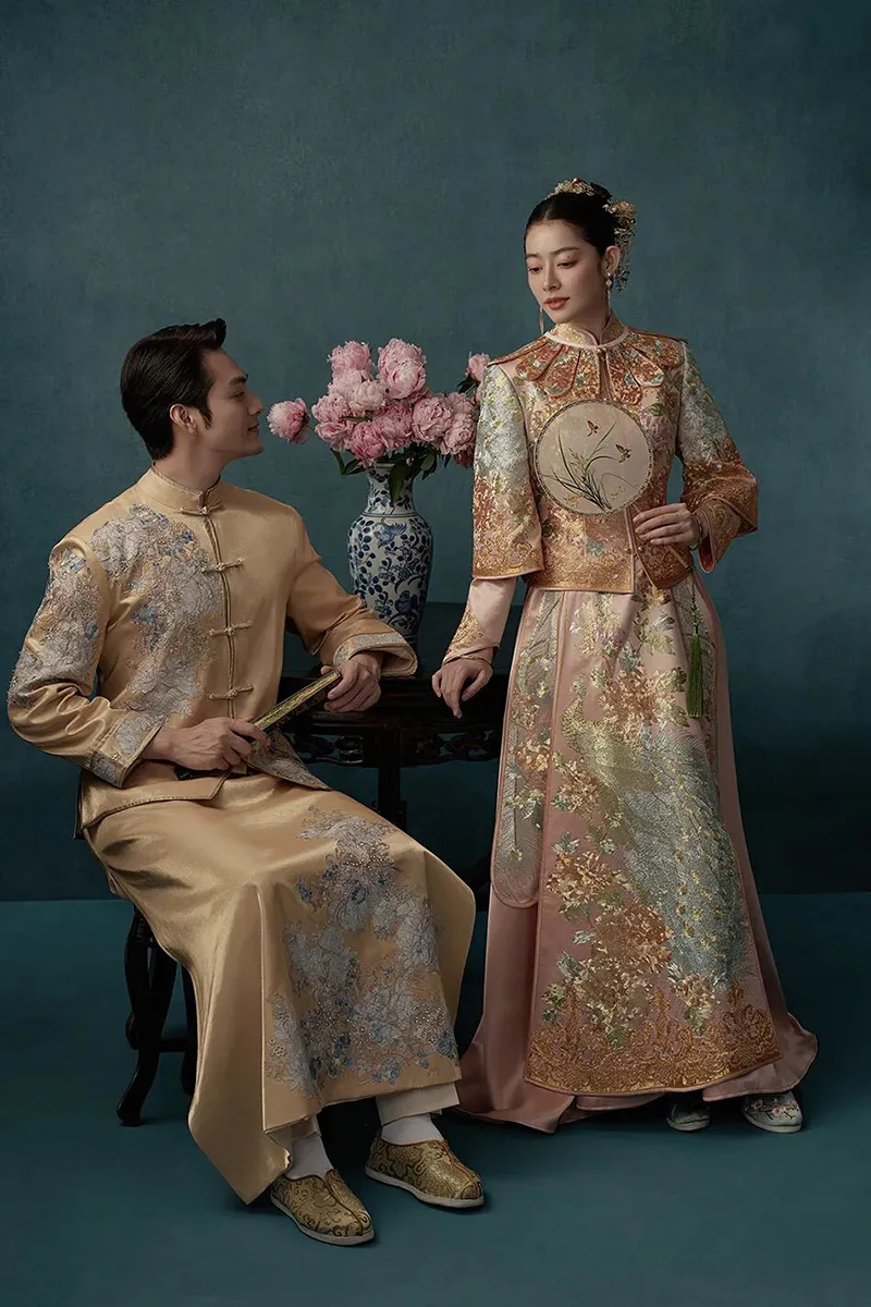 Qipao elegance captured in soft light, revealing the timeless grace of Chinese femininity.