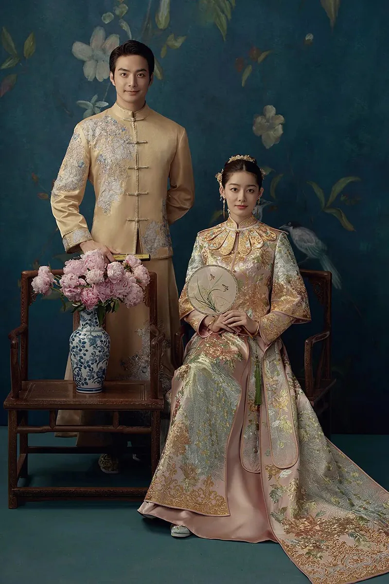 Qipao elegance captured in soft light, revealing the timeless grace of Chinese femininity.