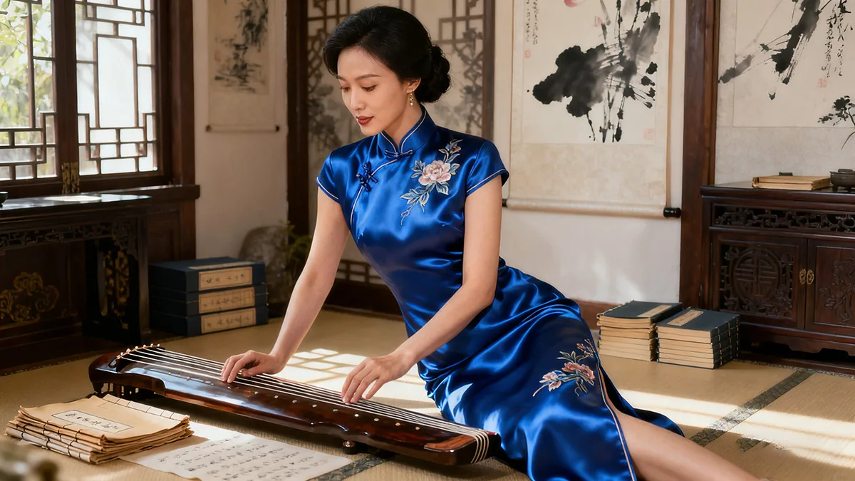 Women qipao expressing traditional Chinese elegance and cultural heritage.
