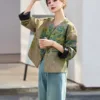 Reversible Tangsuit jacket for women with modern Chinese design and elegant traditional details