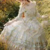 Princess sweet daisy Lolita OP dress with soft pastoral style and floral details